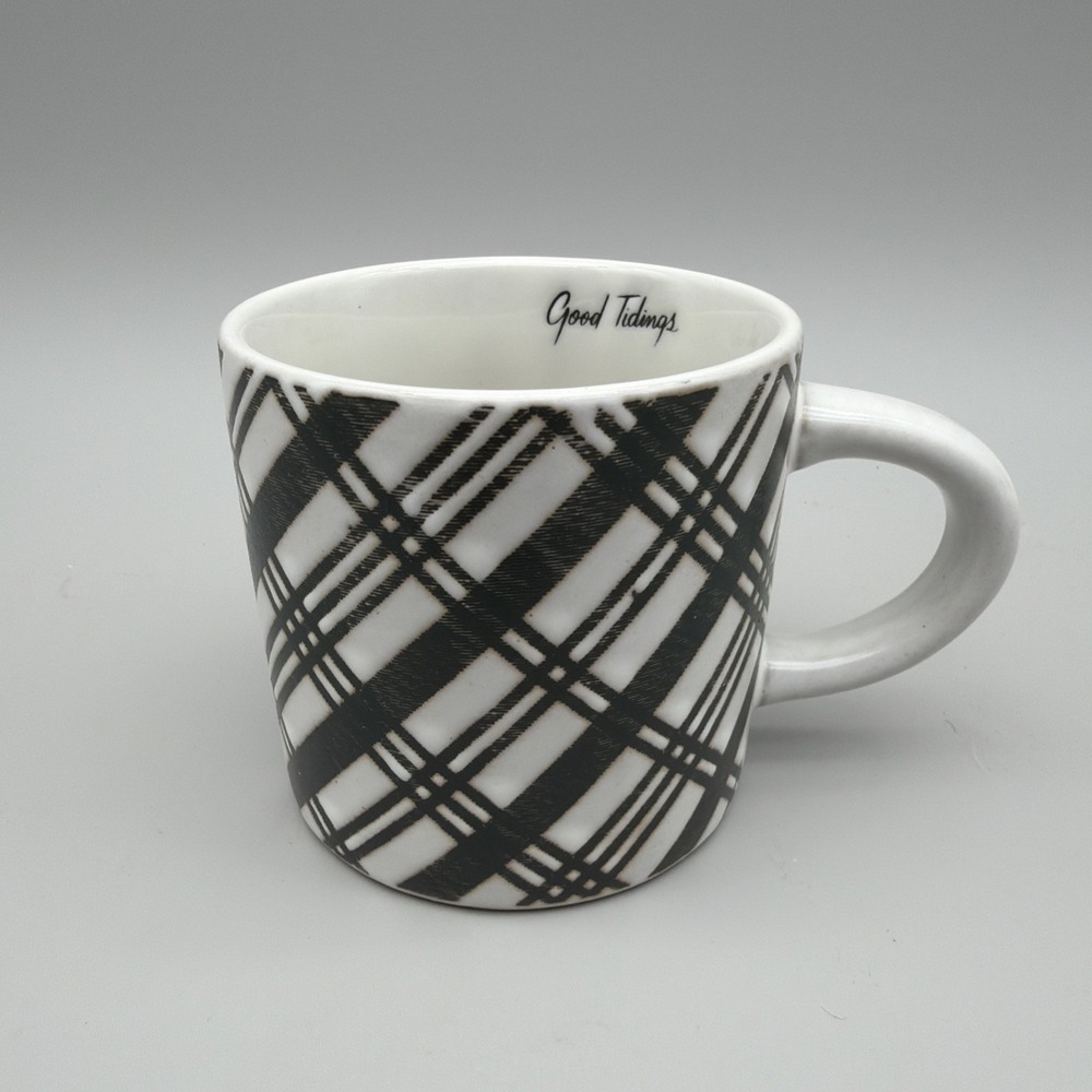 Hearth & Hand With Magnolia Mug Black Plaid Good Tidings, Farmhouse, Rustic